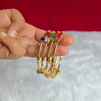 Multi Stone Bangles Pack of 4