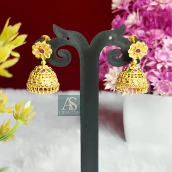 One Gram Gold Enamel Jhumkha